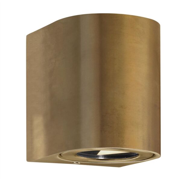 Nordlux - Canto 2 - 49701035 - LED Natural Brass Clear Glass 2 Light IP44 Outdoor Wall Washer Light