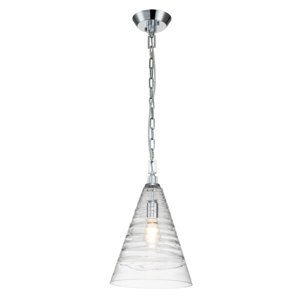 Quintiesse - Elmore - QN-ELMORE-P-PC - Chrome Clear Glass Ceiling Pendant Light