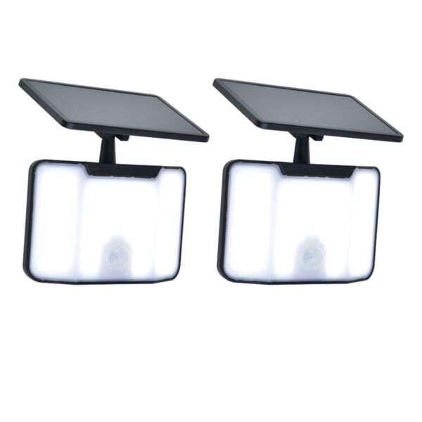 Set of 2 Kombo - LED Black Opal IP44 Solar Outdoor Sensor Floodlights