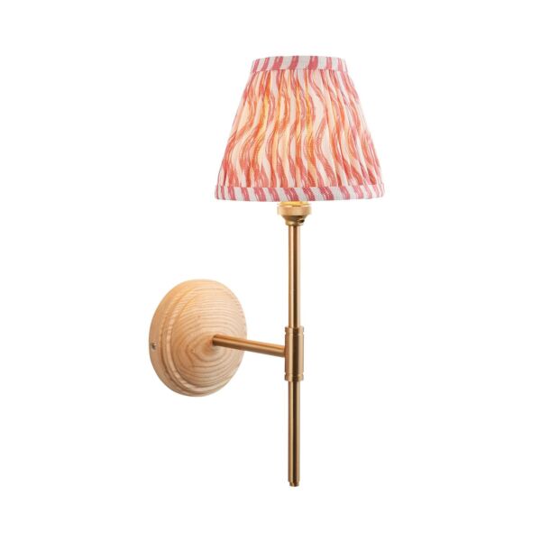 Endon Lighting - Wood T Bar & Ripple 16cm - 115829 - Ash Wood Pink Wall Light