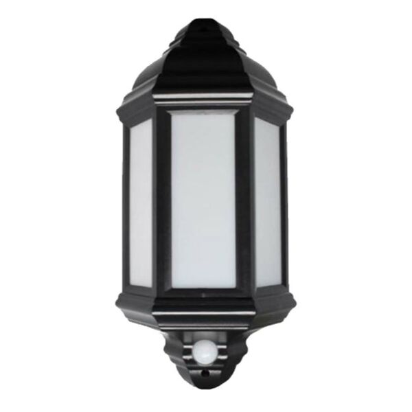 Set of 4 Park - Black LED Half Lanterns with PIR Motion Sensor