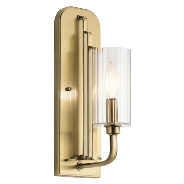 Quintiesse - Kimrose - QN-KIMROSE1-BNB - Natural Brass Clear Glass Wall Light
