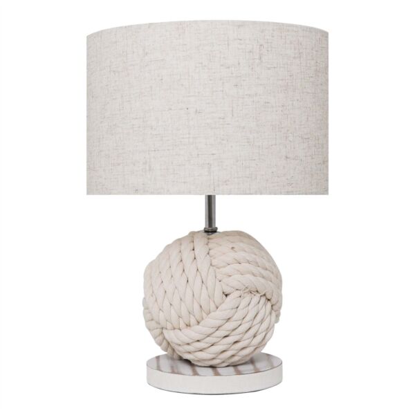 Zena - Natural Rope and White Wash Table Lamp