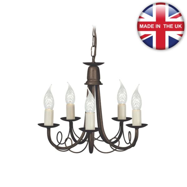 Elstead - Minster MN5-BLK-GOLD Chandelier