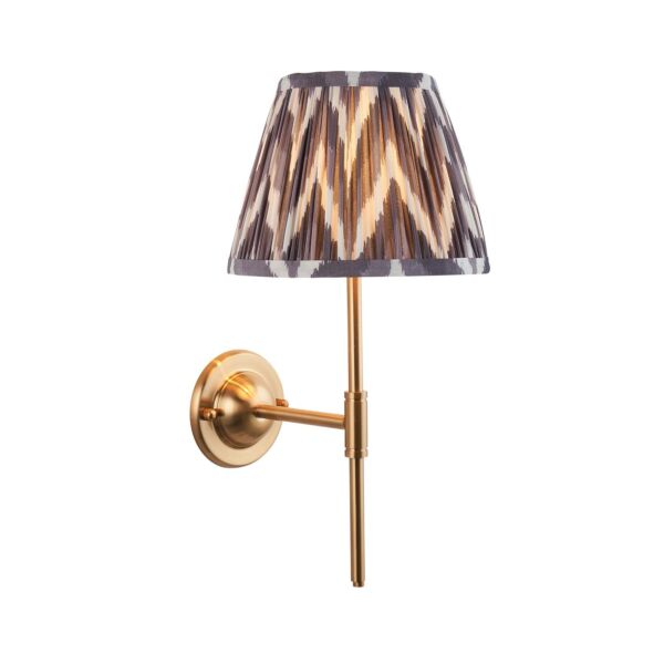 Endon Lighting - Dome T Bar & Zigzag 20cm - 115968 - Aged Brass Grey Wall Light