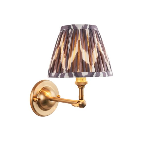 Endon Lighting - Dome Wing & Zigzag 16cm - 115623 - Aged Brass Grey Wall Light