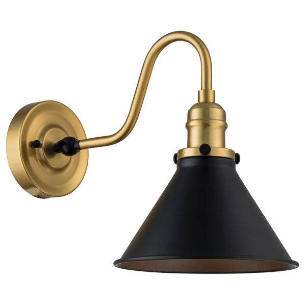 Elstead Lighting - Provence - PV1-AB-MB - Aged Brass Black Wall Light