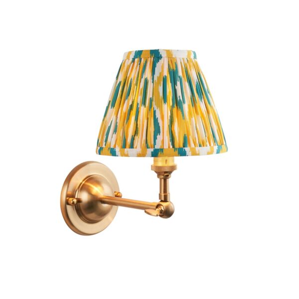 Endon Lighting - Dome Wing & Ikat 16cm - 115634 - Aged Brass Yellow Jade Wall Light