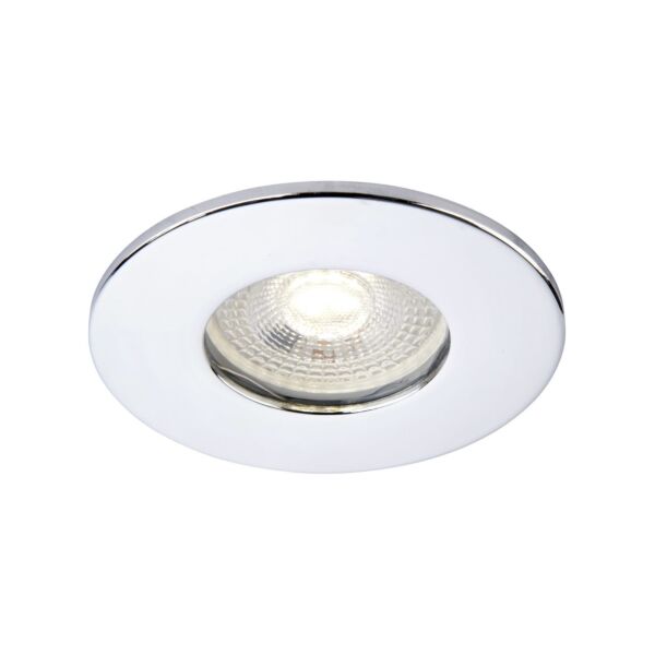 Saxby Lighting - Saxby ShieldONE 65 - 109805 & 111576 - Chrome IP65 Fixed Bathroom Recessed Fire Rated Ceiling Downlight