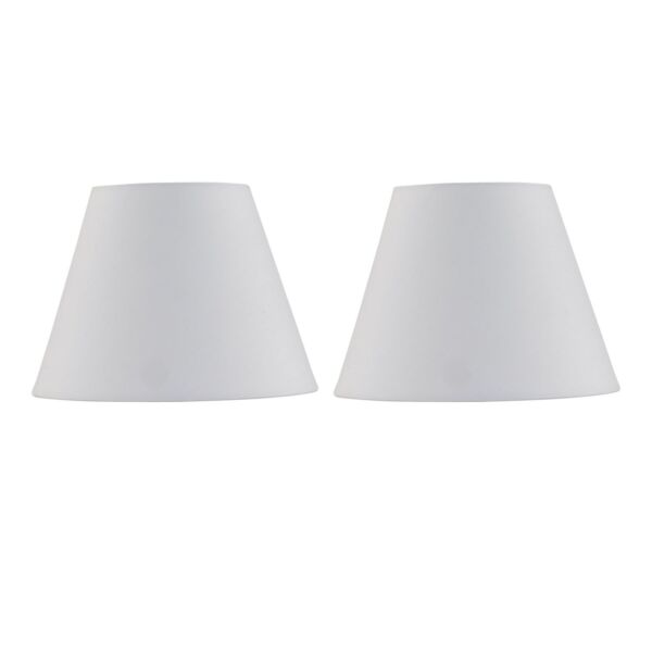 Set of 2 Ivory Cotton 20cm Diameter Tapered Fabric Lamp Shades