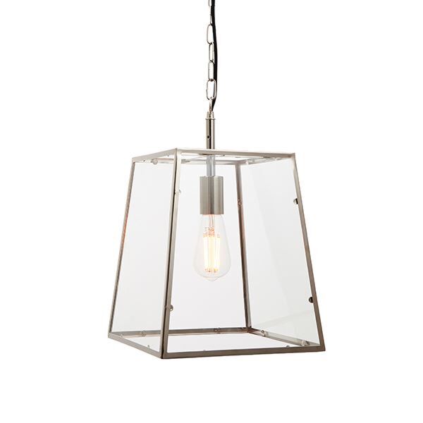 Endon Lighting - Hurst - 76225 - Nickel Clear Glass Ceiling Pendant Light