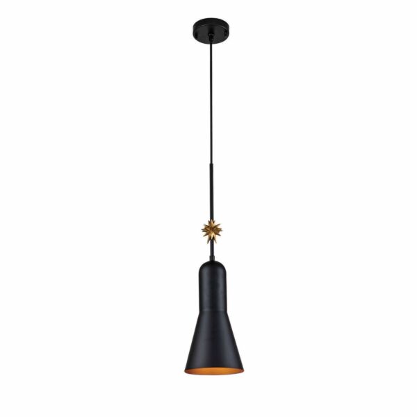Elstead Lighting - Etoile - ETOILE-P-M-MB - Black Gold Leaf Ceiling Pendant Light