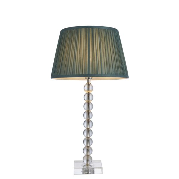 Endon Lighting - Adelie - 98358 - Nickel Clear Crystal Glass Fir Table Lamp With Shade