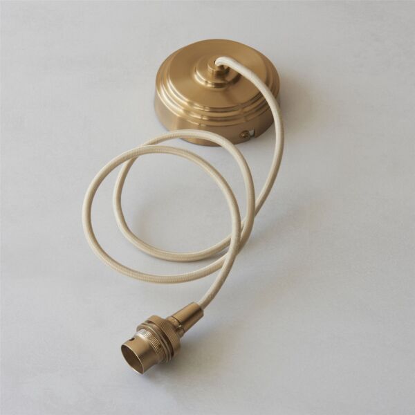 Endon Lighting - Eltham - 117667 - Aged Brass Natural Twisted Ceiling Pendant Light