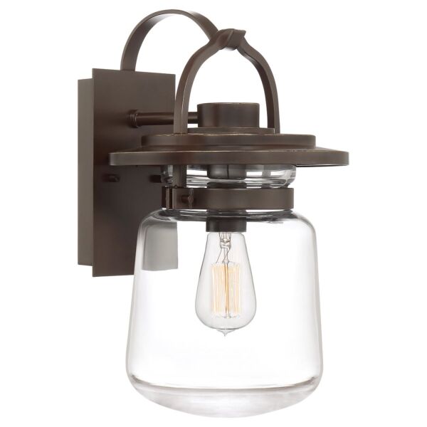 Quintiesse - Lasalle - QN-LASALLE-M-WT - Western Bronze Clear Glass IP44 Outdoor Wall Light