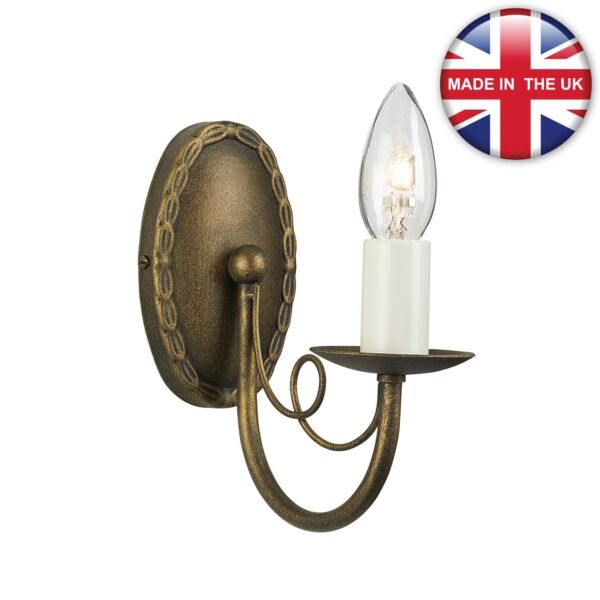 Elstead - Minster MN1-BLK-GOLD Wall Light