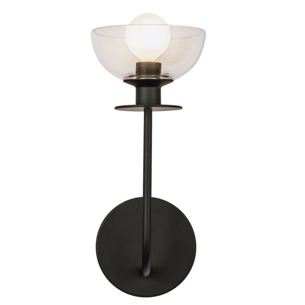 Elstead Lighting - Sylvia - ALM-SYLVIA-1WB-BK-CL - Black Clear Glass Wall Light