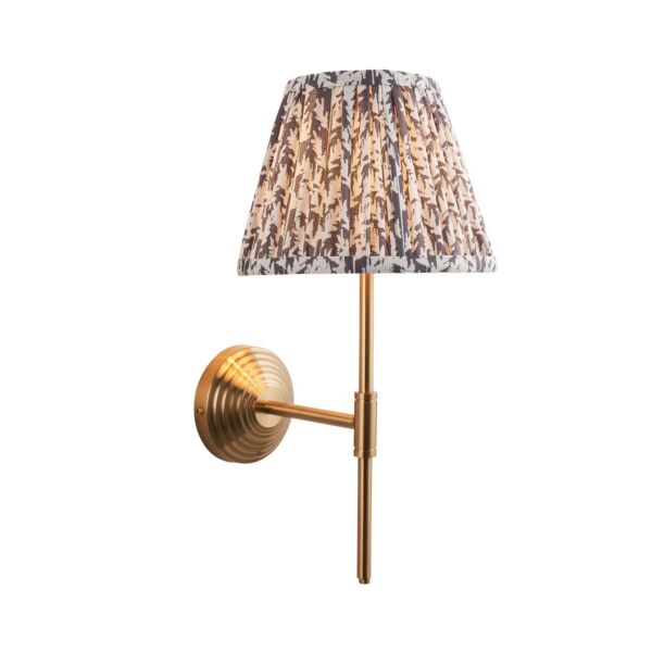 Endon Lighting - Obelisk T Bar & Leaf 20cm - 116011 - Aged Brass Grey Wall Light