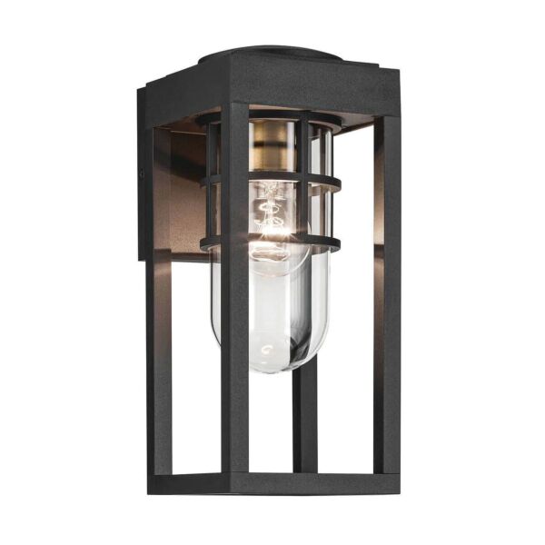 Kichler Lighting - Hone - KL-HONE-S-BKT - Black Clear Glass IP44 Outdoor Wall Light