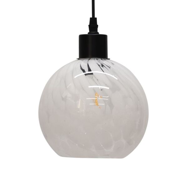 Confetti - Glass Globe with Black Pendant Fitting