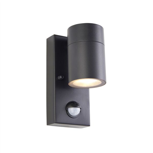 Saxby Lighting - Scope PIR/Photocell - 121031 - Black Clear Glass IP65 Outdoor Wall Washer Light