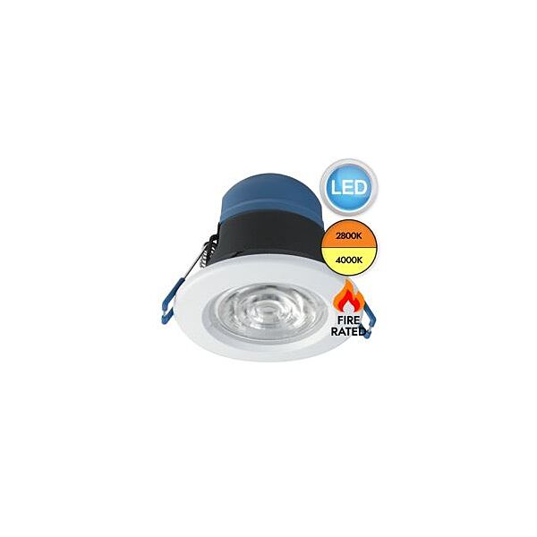 Megaman - Tego - 711183 - LED White Clear IP65 Bathroom Recessed Fire Rated Ceiling Downlight