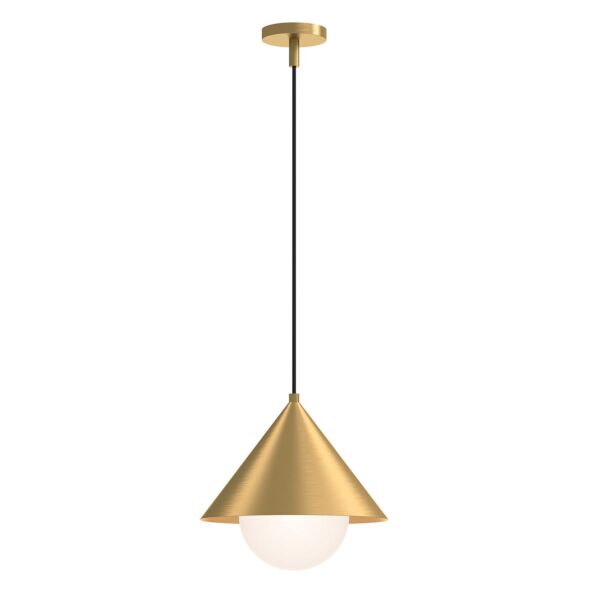 Elstead Lighting - Remyck - ALM-REMYCK-P-GD - Gold Opal Glass Ceiling Pendant Light