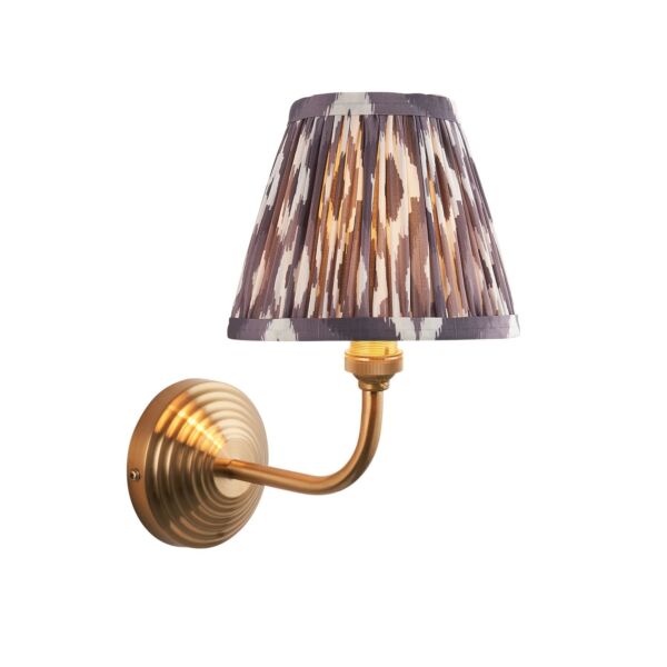 Endon Lighting - Obelisk Arc & Ikat 16cm - 115681 - Aged Brass Grey Wall Light