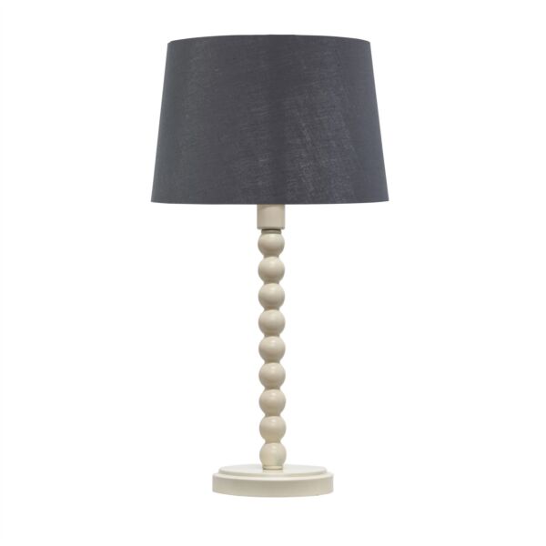 Bobbin - Ivory Lamp with Grey & Silver Shade