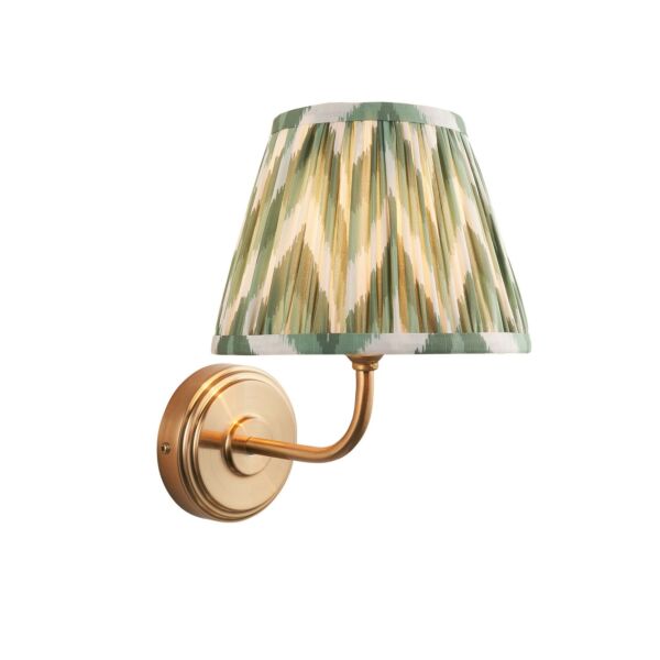 Endon Lighting - Step Arc & Zigzag 20cm - 116050 - Aged Brass Green Wall Light