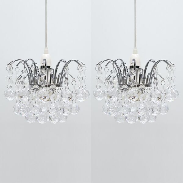 Set of 2 Inspire - Jewelled Droplets Easy Fit Pendant Shades