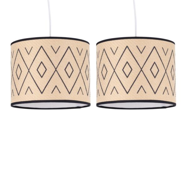 Set of 2 Aztec - 25cm Natural Pendant Shades