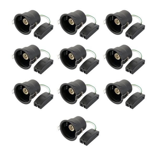 Saxby Lighting - Set of 10 Saxby ShieldONE 75 - 113320 - Black IP65 Recessed Fire Rated Ceiling Downlights