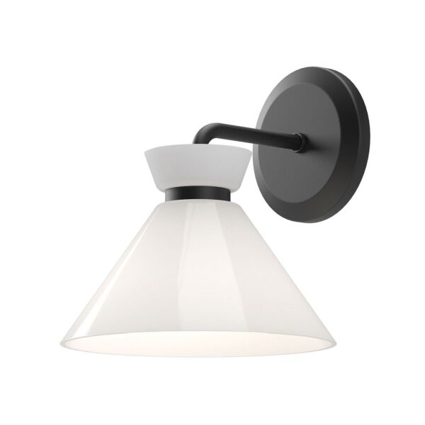 Elstead Lighting - Halston - ALM-HALSTON-1WB-BK - Black Opal Glass Wall Light