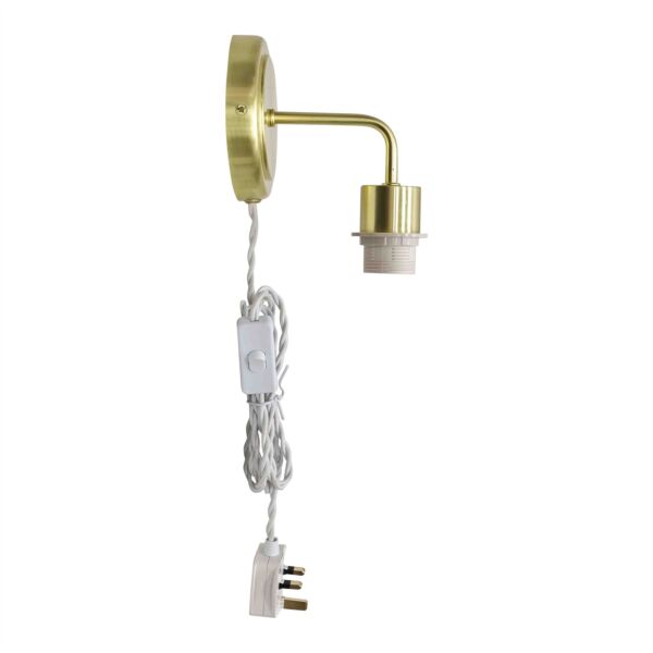 Toby - Satin Brass Plug in Wall Light Fitting Glass Not Included