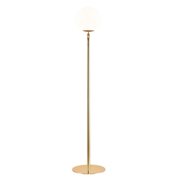 Nordlux - Shapes - 2120074035 - Brushed Brass Opal Glass Floor Lamp