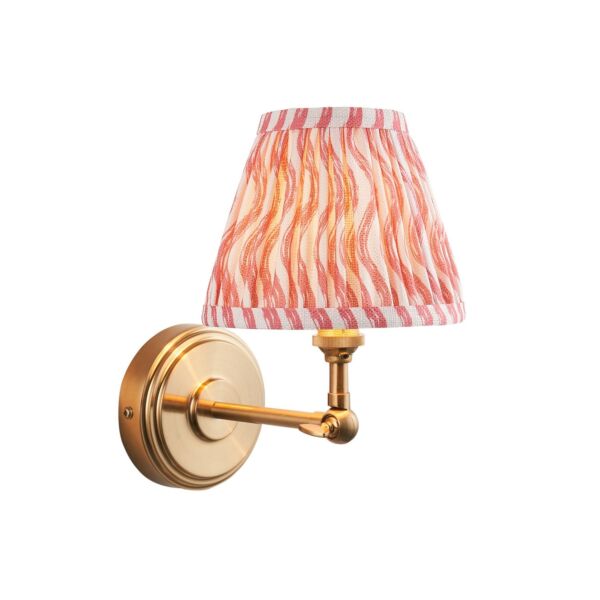 Endon Lighting - Step Wing & Ripple 16cm - 115781 - Aged Brass Pink Wall Light