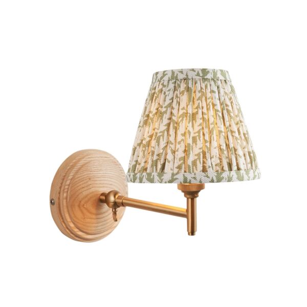 Endon Lighting - Wood Fold & Leaf 16cm - 115857 - Ash Wood Green Wall Light