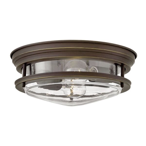 Quintiesse - QN-HADRIAN-FS-OZ-CLEAR - Hadrian 2 Light Flush Mount - Clear Glass - Oil Rubbed Bronze