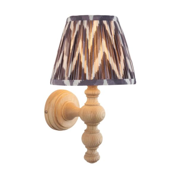 Endon Lighting - Bibury & Zigzag 20cm - 114320 - Ash Wood Aged Brass Grey Wall Light