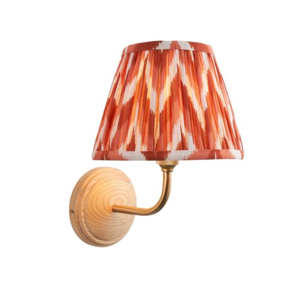 Endon Lighting - Wood Arc & Zigzag 20cm - 116096 - Ash Wood Orange Wall Light