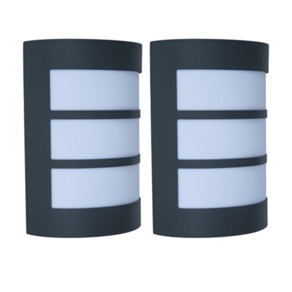 Set of 2 Nila - Dark Grey Opal IP44 Outdoor Wall Washer Lights