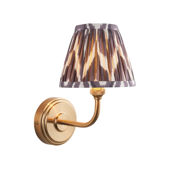 Endon Lighting - Step Arc & Zigzag 16cm - 115743 - Aged Brass Grey Wall Light