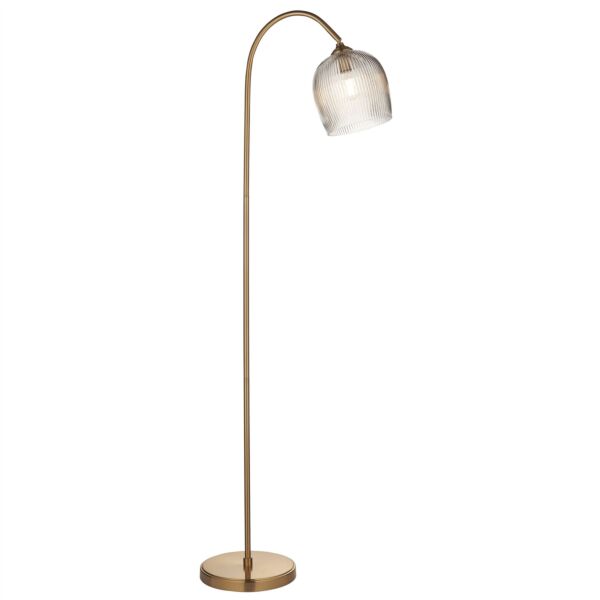 Endon Lighting - Ashcroft - 120621 - Aged Brass Clear Ribbed Glass