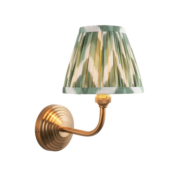 Endon Lighting - Obelisk Arc & Zigzag 16cm - 115679 - Aged Brass Green Wall Light