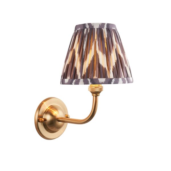 Endon Lighting - Dome Arc & Zigzag 16cm - 115588 - Aged Brass Grey Wall Light