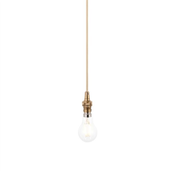 Endon Lighting - Eltham - 117667 - Aged Brass Natural Twisted Ceiling Pendant Light