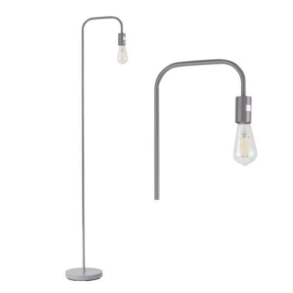 Leroy - Grey 151cm Exposed Bulb Floor Lamp