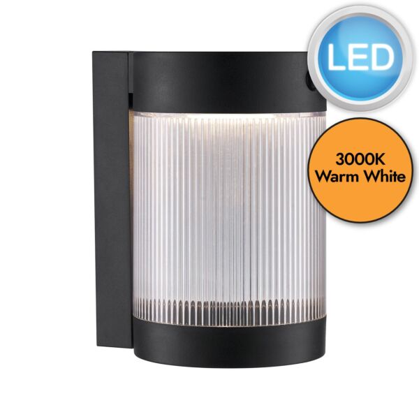Nordlux - Coupar - 2518201003 - LED Black IP44 Touch Solar Outdoor Sensor Wall Light