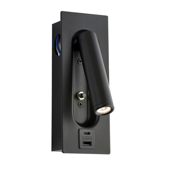 Saxby Lighting - Lumos - 120965 - LED Black Reading Wall Light